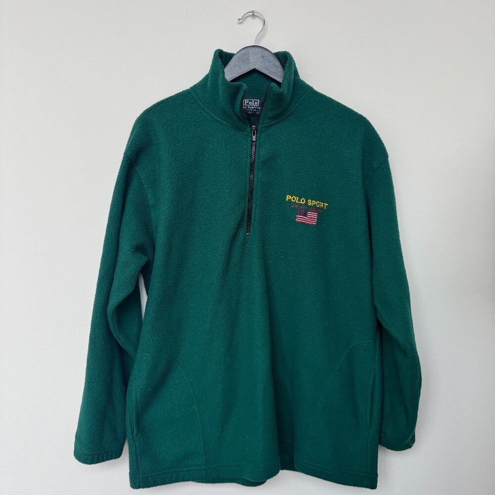 Vintage Green Polo Fleece Quarterzip